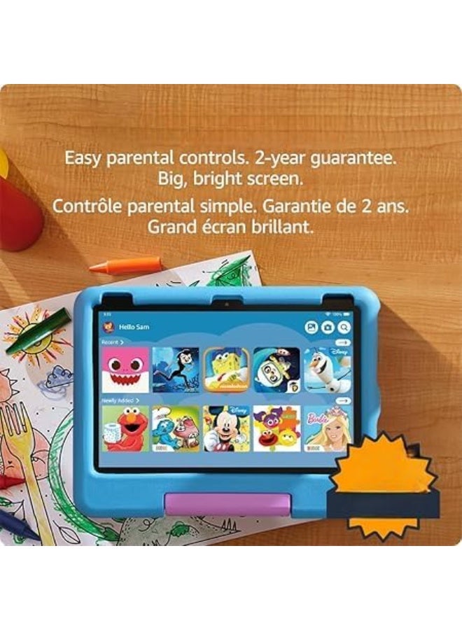 Amazon Ev Kids tablet HD 10 Kids tablet 32 GB (newest gen) | ages 3–7, includes ads-free books, games, apps and videos that children love, 10.1" brilliant screen, parental controls. (BLUE) - Image 3
